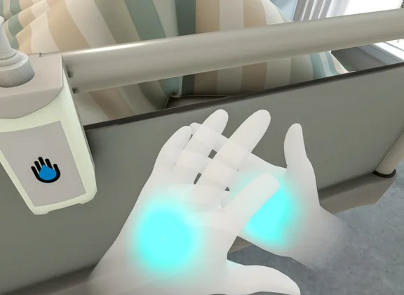 Virtual germs for hygienic hands